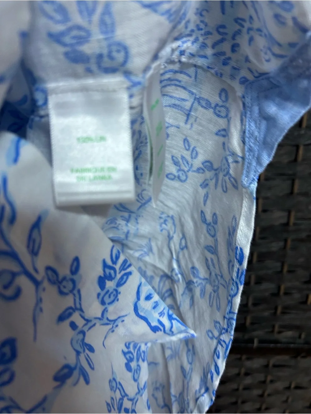 Lilly Pulitzer men's linen giraffe print Addison shirt new blue white large - Picture 5 of 7